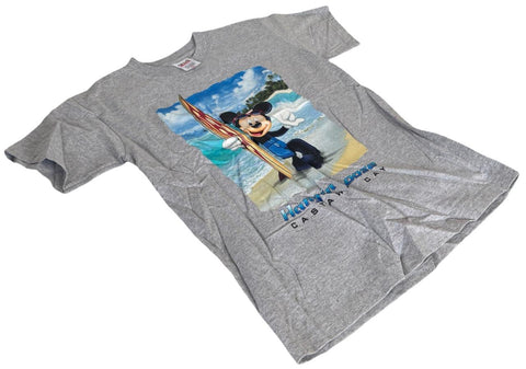 Anvil Youth Hang Loose Castaway Cay Mickey Mouse Graphic Gray Shirt Size Medium