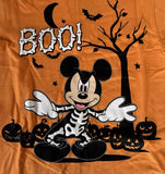 Disney Youth Mickey Mouse Halloween Boo! Orange Short Sleeve Shirt Size Small