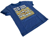 Disney Boys Mickey Mouse Taxis In New York Blue Short Sleeve Shirt Size Medium