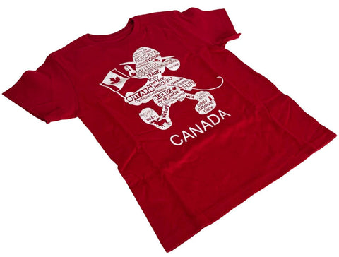 Disney Boys Mickey Mouse Canada Graphic Red Short Sleeve Shirt Size Medium