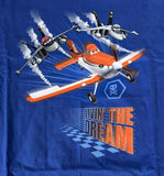 Disney Youth Planes Livin' The Dream Graphic Blue Shirt Size Medium