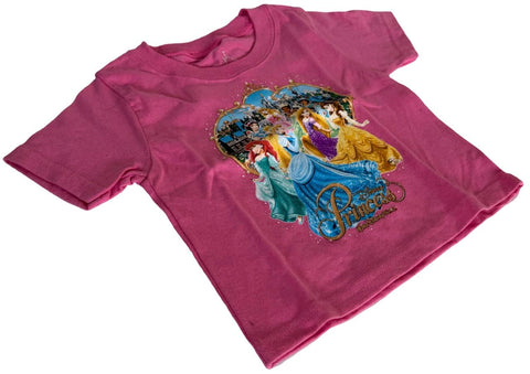 Disneyland Girls Disney Princesses Signature Pink Short Sleeve Shirt Size 12M