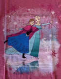 Disney Girls Frozen Anna & Elsa Sisters Forever Pink Short Sleeve Shirt Size S