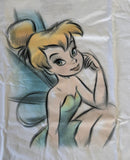 Disney Girls Tinker Bell Graphic White Short Sleeve Shirt Size Medium