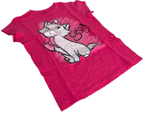 Disney Girls The Aristocats Marie Sassy Pink Short Sleeve Shirt Size Medium