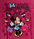 Disney Girls Minnie Mouse Love Shopping Pink Short Sleeve Shirt Size Medium