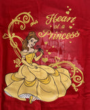 Disney Girls Beauty And The Beast Belle Heart of A Princess Red Shirt Size M
