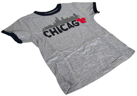 Disney Boys Mickey Mouse Chicago Graphic Gray Short Sleeve Shirt Size Medium