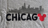 Disney Boys Mickey Mouse Chicago Graphic Gray Short Sleeve Shirt Size Medium