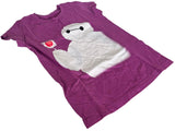 Disney Girls Big Hero 6 Baymax Lollipop Graphic Purple Shirt Size Medium