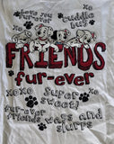 Disney Girls 101 Dalmatians Friends Fur-ever Graphic White Shirt Size Medium