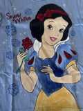 Disney Girls Snow White Rose Graphic Blue Short Sleeve Shirt Size Small
