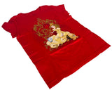Disney Girls Beauty And The Beast Belle & Friends Graphic Red Shirt Size Medium