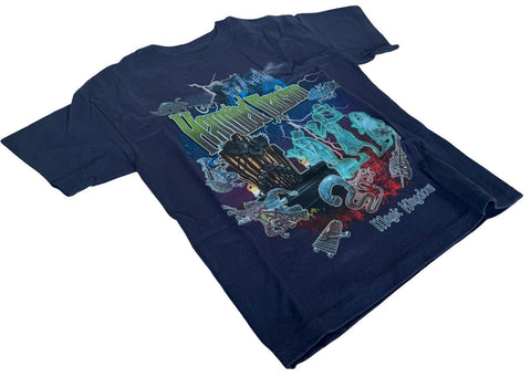 Hanes Boys The Haunted Mansion Magic Kingdom Navy Short Sleeve Shirt Size Small