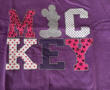 Disney Girls Mickey Mouse Graphic Purple Short Sleeve Shirt Size Medium