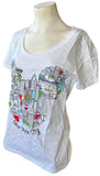 Disney Women's Minnie Mouse Statue Of Liberty New York City White Shirt Size M