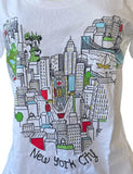 Disney Women's Minnie Mouse Statue Of Liberty New York City White Shirt Size M