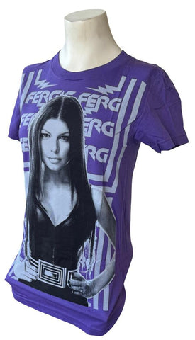American Apparel Women's Fergie Graphic Purple Short Sleeve Shirt Size Medium