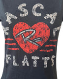 Tultex Women's Rascal Flatts Heart Graphic Black Short Sleeve Shirt Size Small