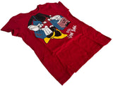 Disney Girls Minnie Mouse XOXO New York Red Short Sleeve Shirt Size Medium
