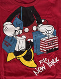 Disney Girls Minnie Mouse XOXO New York Red Short Sleeve Shirt Size Medium