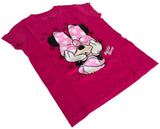 Disney Girls Minnie Mouse Oversized Bow Pink Short Sleeve Shirt Size Medium