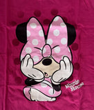 Disney Girls Minnie Mouse Oversized Bow Pink Short Sleeve Shirt Size Medium