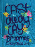 Disney Cruise Line Girls Castaway Cay Bahamas Graphic Blue Shirt Size Large