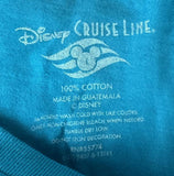 Disney Cruise Line Girls Castaway Cay Bahamas Graphic Blue Shirt Size Large