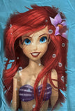 Disney Parks Girls The Little Mermaid Ariel Graphic Blue Shirt Size X-Small