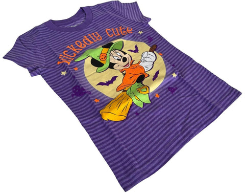 Disney Girls Minnie Mouse Wickedly Cute Purple Short Sleeve Shirt Size Small