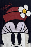 Disney Girls Classic Minnie Mouse Face Graphic Black Short Sleeve Shirt Size S