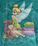 Disney Girls Tinker Bell Graphic Teal Short Sleeve Shirt Size Small