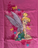 Disney Girls Tinker Bell Graphic Pink Short Sleeve Shirt Size Medium