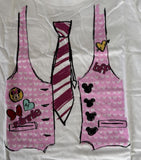 Disney Girls Minnie Mouse Tie And Vest White Short Sleeve Shirt Size Medium