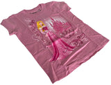 Disney Girls Sleeping Beauty Aurora Graphic Pink Short Sleeve Shirt Size Small