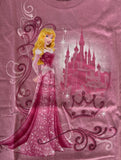 Disney Girls Sleeping Beauty Aurora Graphic Pink Short Sleeve Shirt Size Small
