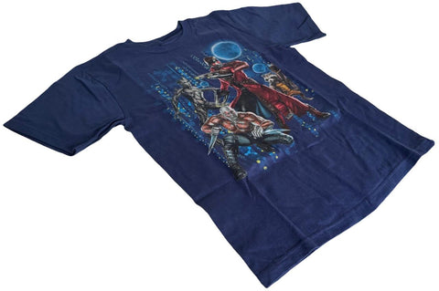 Disney Boys Guardians Of The Galaxy Graphic Blue Short Sleeve Shirt Size Medium