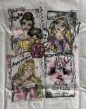 Disney Girls Princesses And They Lived Happily Ever After White Shirt Size M