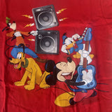 Disney Boys Mickey Mouse Donald Goofy & Pluto Rock & Roll Red Shirt Size Small