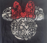 Disney Girls Minnie Mouse Silhouette Graphic Black Short Sleeve Shirt Size Small