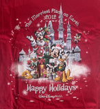 Disney Parks Boys The Merriest Place On Earth 2012 Happy Holidays Graphic Size M