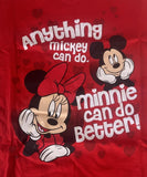 Disney Girls Anything Mickey Mouse Can Do Minnie Can Do Better Red Shirt Size M