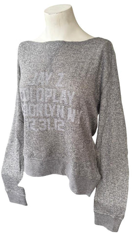 Independent Women's Jay-Z Coldplay Brooklyn NY 12.31.12 Wide Neck Sweater Size L