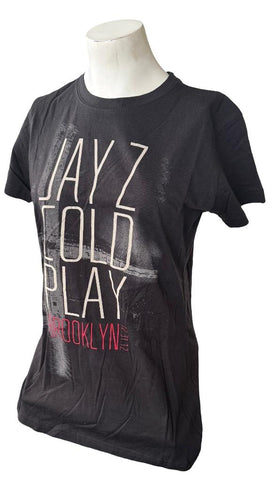 Tultex Women's Jay-Z & Coldplay Brooklyn 12.31.12 Black Shirt Size Large