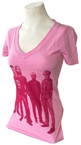 Royal Apparel Women's Maroon 5 Graphic Pink Short Sleeve Shirt Size Small