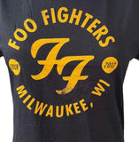 Women's Foo Fighters Tour 2012 Milwaukee, WI Black Short Sleeve Shirt Size Large