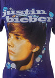 Bay Island Women's Justin Bieber Graphic Purple Short Sleeve Shirt Size Large