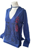 Emerson Street Clothing Women's Ole Miss Graphic Blue T-Shirt Hoodie Size Small