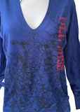 Emerson Street Clothing Women's Ole Miss Graphic Blue T-Shirt Hoodie Size Small
